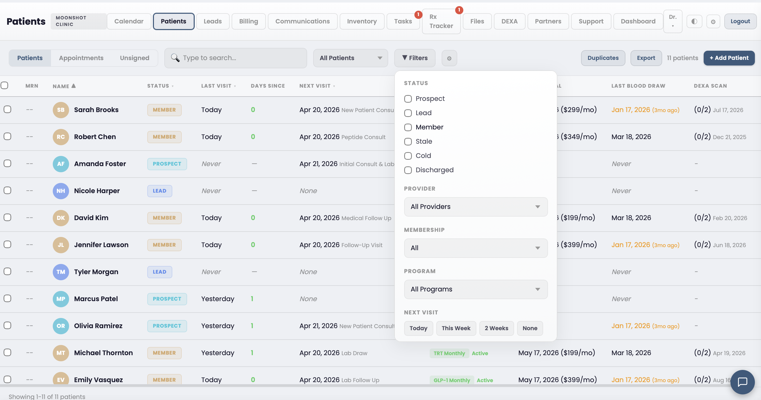 Signed chart note with immutability badge and addendum option